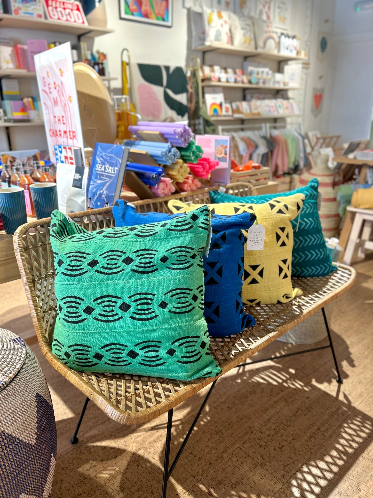 Savannah Green Mud Cloth Cushion