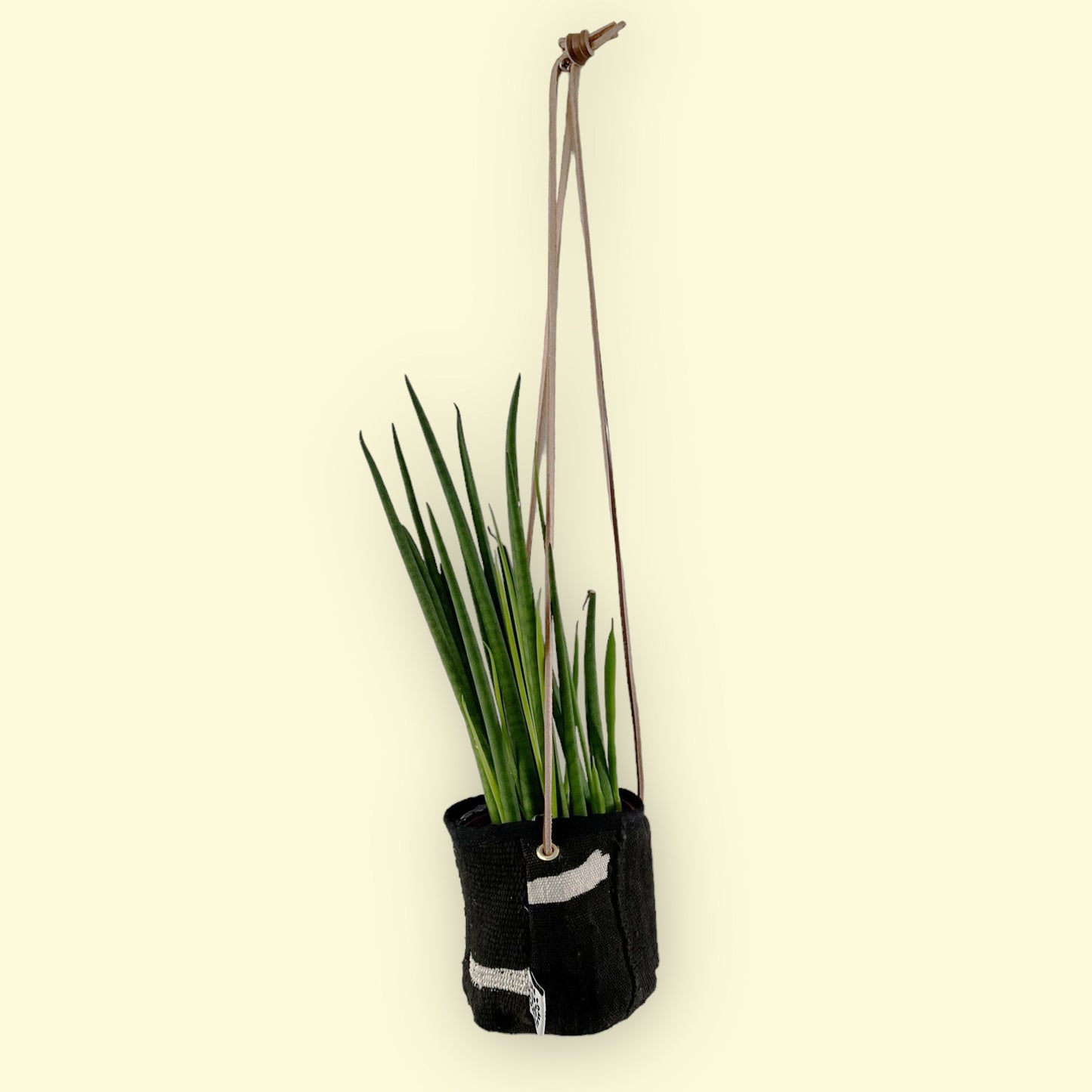 Black Night Mud Cloth Hanging Planter