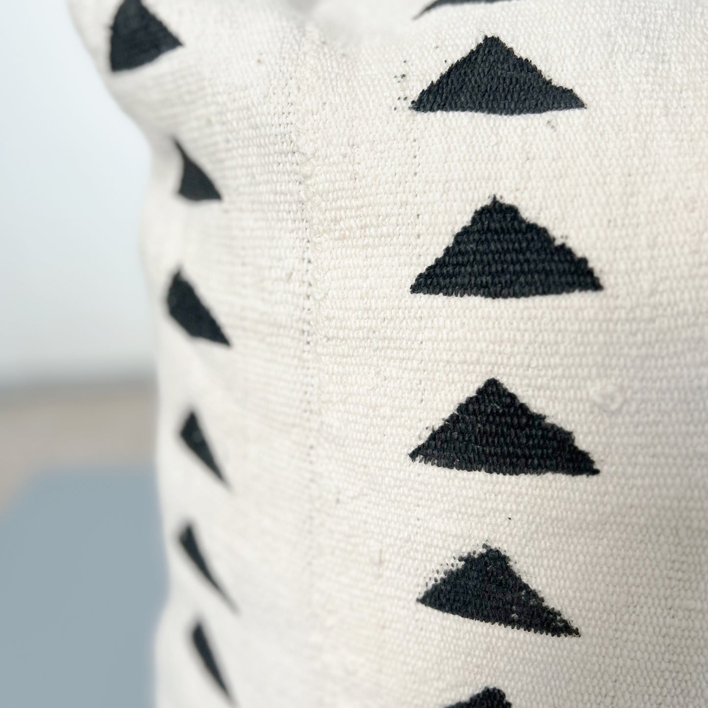 Monochrome Triangle Mud Cloth Cushion