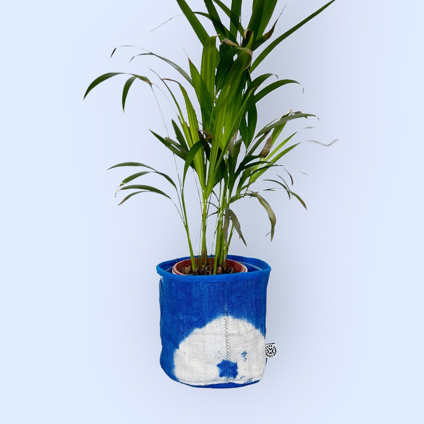 Sky Blue Mud Cloth Medium Planter