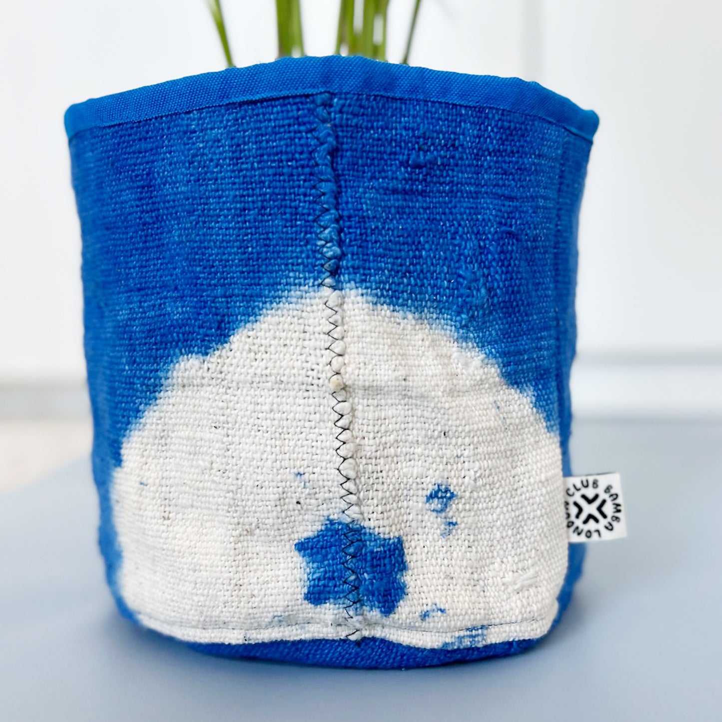 Sky Blue Mud Cloth Medium Planter