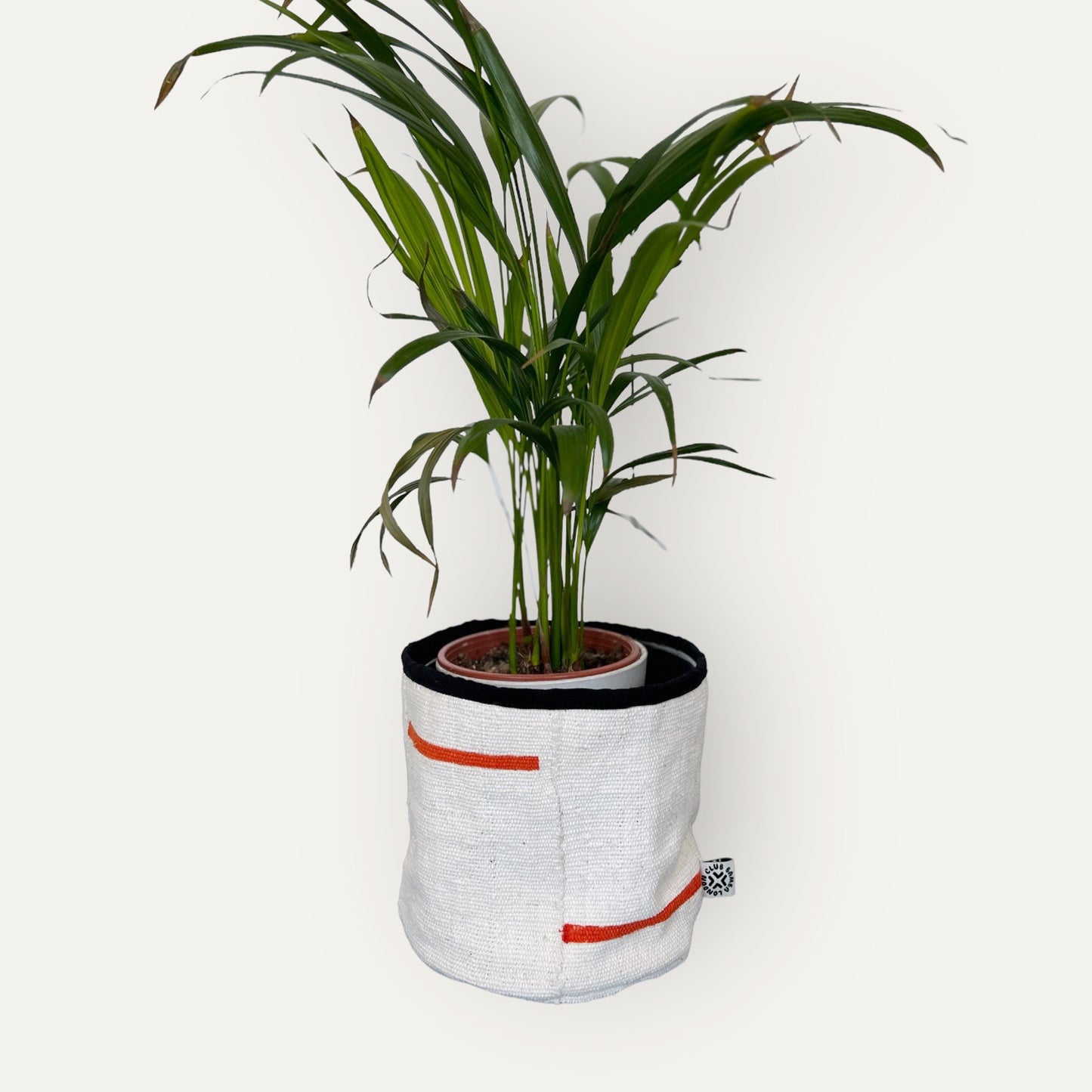 Natural White Mud Cloth Medium Planter
